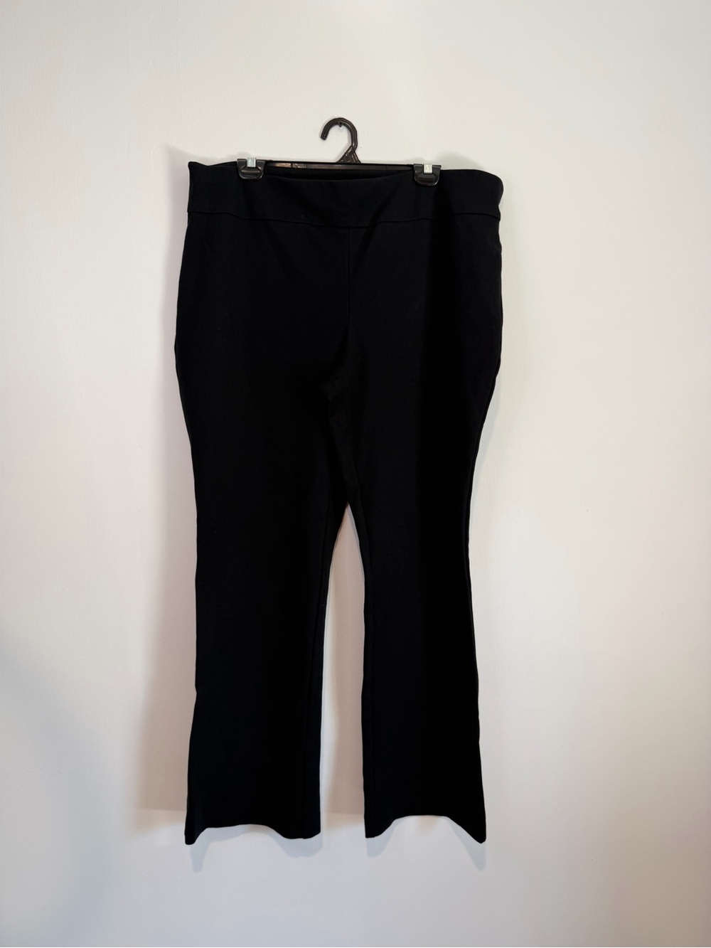 Express Black Mid Rise Barely There Flare Dress Pants Stretch Knit XL